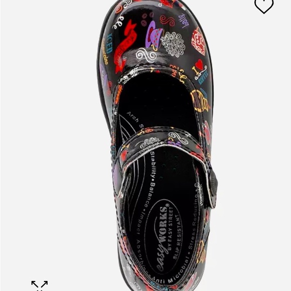 NWT Easy Works/easy street Patent Mary Janes with Coffee print new in box - Picture 2 of 3